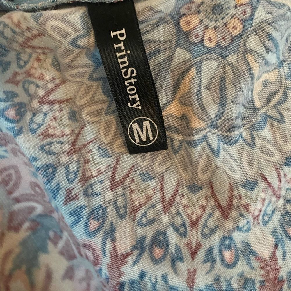 PrinStory Medallion Hippie Boho Summer Top Shirt Blouse, dopamine, EUC- medium M - Picture 3 of 5